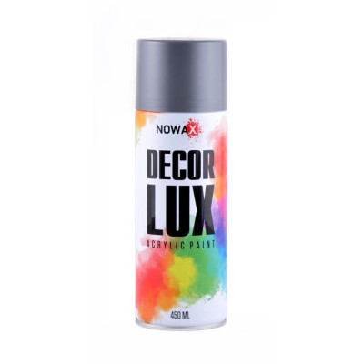 Акриловая краска глянцевая серебряно серая NOWAX Decor Lux (9022) 450мл