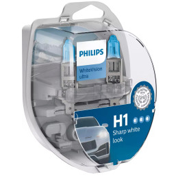 Автолампа Philips Н1/W5W 12258 WVU 12V WhiteVision ultra +60% (3700K) (блістер) (шт.)