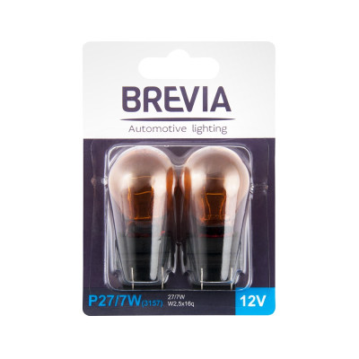 Brevia P27/7W 12V 27/7W AMBER blister 2шт.