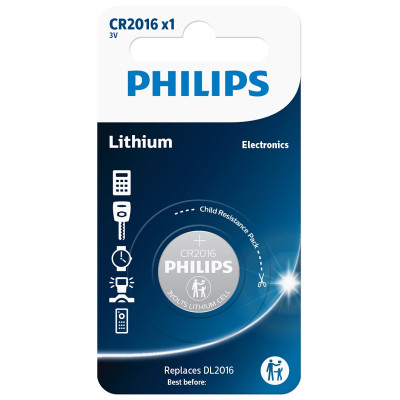 Батарея Philips CR2016 LITHIUM MINICELLS B1 (блістер) (шт.)