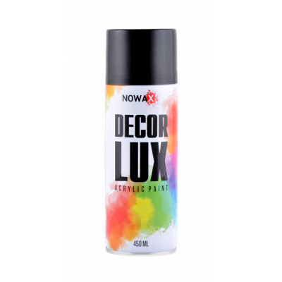 Акриловая краска черный глянец NOWAX Decor Lux (9005) 450мл