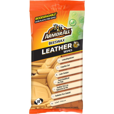 Серветки для виробів зі шкіри Armor All Leather Wipes, 20шт (шт.)