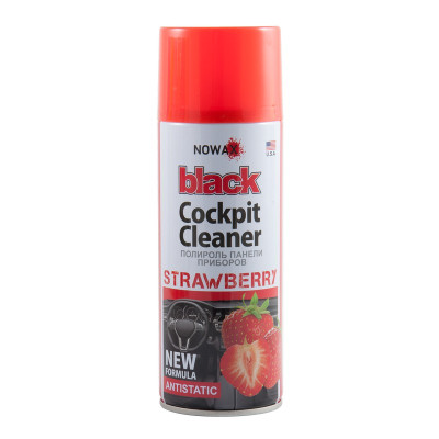 Полироль панели приборов NOWAX 450 мл Black Cockpit Cleaner Strawberry Клубника (NX00454)