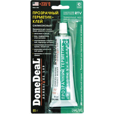 Прозрачный герметик-клей силиконовый DoneDeal 85 г