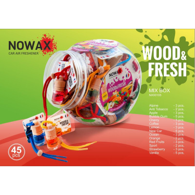 Ароматизатор Nowax Wood Fresh MIX №1 (в колбе 45 шт)