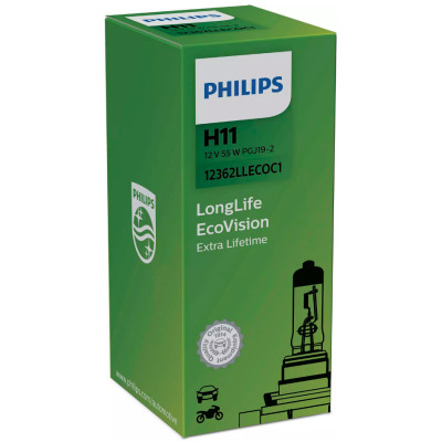 Автолампа Philips LLECO 12362 H11 LL ECO CP 12V55W (PGJ19-2) (шт.)