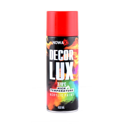 Акриловая высокотемпературная краска красная NOWAX Decor Lux (3000) 370°C 450мл