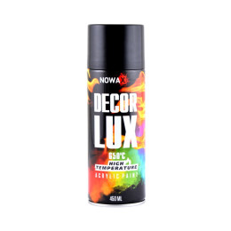 Акриловая высокотемпературная матовая краска черная NOWAX Decor Lux (9005) 650°C 450мл