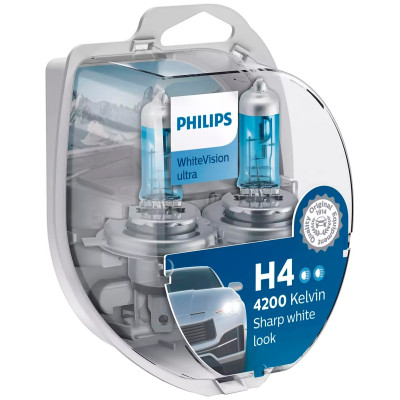 Автолампа Philips Н4/W5W 12342 WVU 12V WhiteVision ultra +60% (4200K) (блістер) (шт.)