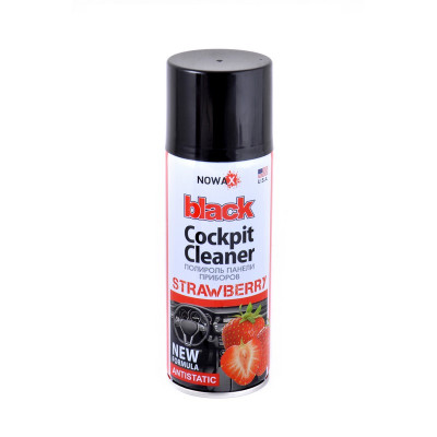 Полироль панели приборов NOWAX 200 мл Black Cockpit Cleaner Strawberry Клубника (NX00204)