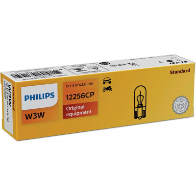 Автолампа вказівна Philips 12256 W3W 12V 3W (W2.1x9.5d) (шт.)