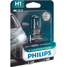 Автолампа Philips H1 12258XVPB1 X-tremeVision Pro150 +150% 12V 55W (P14,5s) B1 (блістер) (шт.)