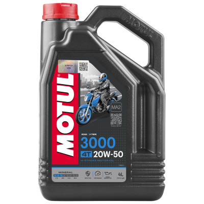 Олива для 4-х тактних двигунів Motul 3000 4T SAE 20W-50, 4л (шт.)