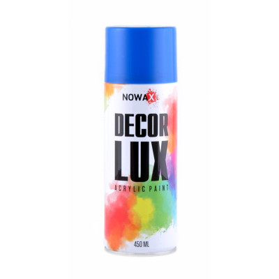 Акриловая краска глянцевая голубая NOWAX Decor Lux (5015) 450мл Акриловая краска глянцевая голубая NOWAX Decor Lux (5015) 450мл