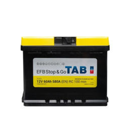 Автомобільний акумулятор TAB 60 Ah 12 V 640 A (-/+) EFB - Euro 242*175*190 212 060