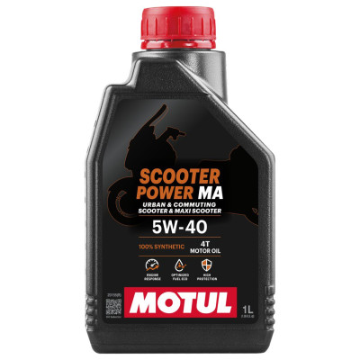 Олива для 4-х тактних двигунів Motul Scooter Power 4T SAE 5W-40 MA, 1л (шт.)