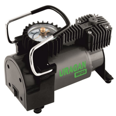 Автомобильный компрессор Uragan однопоршневой 37 л/мин с автостопом 90135