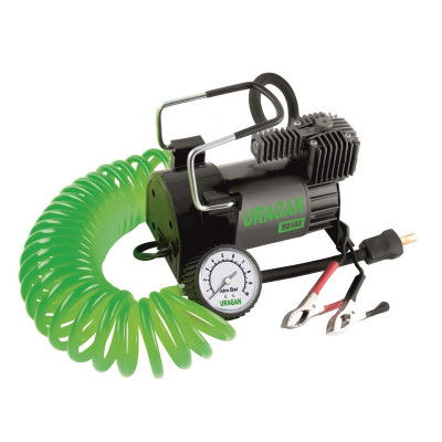 Автомобильный компрессор Uragan однопоршневой 40 л/мин на клеммы АКБ 90140