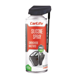 Силиконовая смазка CARLIFE SILICONE SPRAY Professional 450ml (24шт/уп)