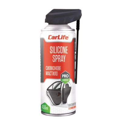 Силиконовая смазка CARLIFE SILICONE SPRAY Professional 450ml (24шт/уп)