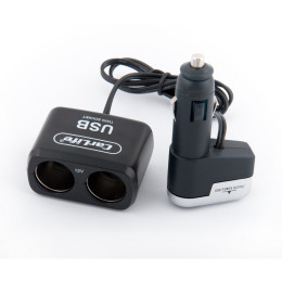 Разветвитель прикуривателя CARLIFE CS303 2в1 + USB