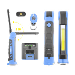 Фонарь для СТО для охоты для рыбалки светодиодный Brevia Ultra-slim 3W COB+1W LED 300lm 2000mAh (11360)